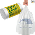 Small Trash Bags with Handles 2.6 Gallon 50 Count White by KeenEcho