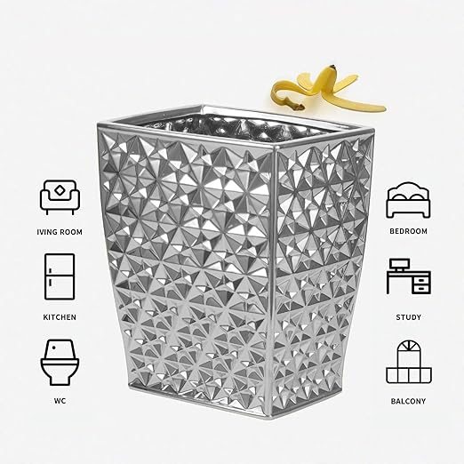 Ceramic Rectangular Small Trash Can - Image 4