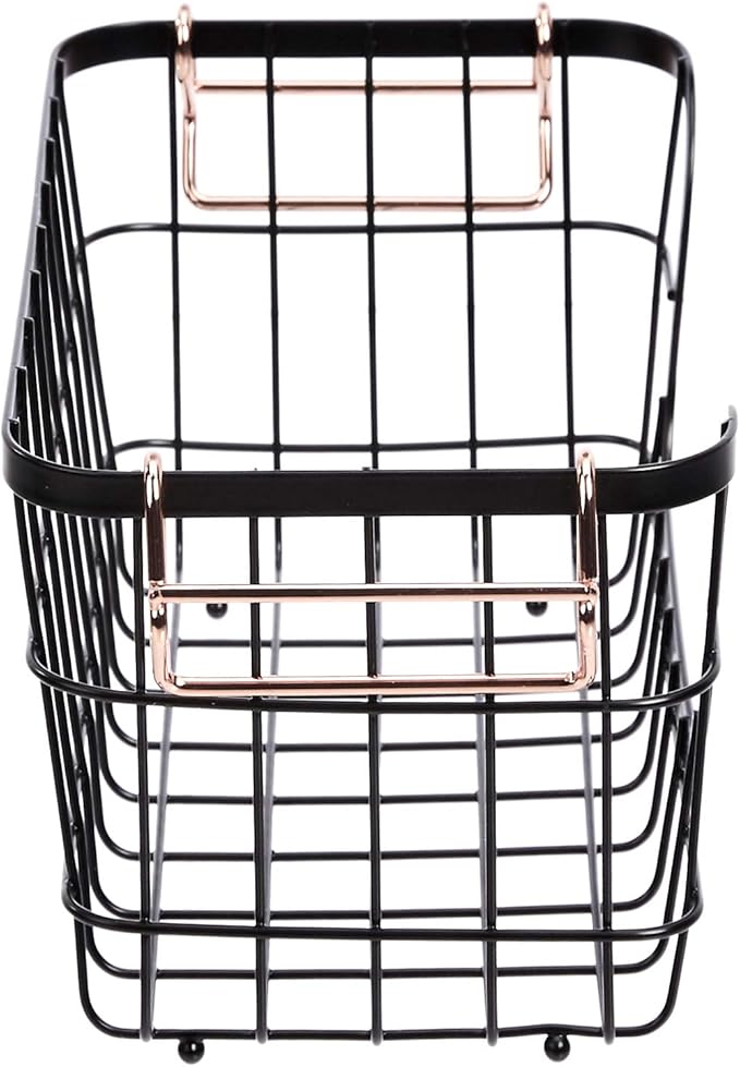 Amazon Basics Stackable Metal Wire Rectangular Storage Basket Set - Image 4