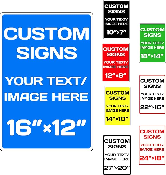 custom parking sign, Aluminum Weatherproof Metal Sign Multiple Sizes Custom by Repaly