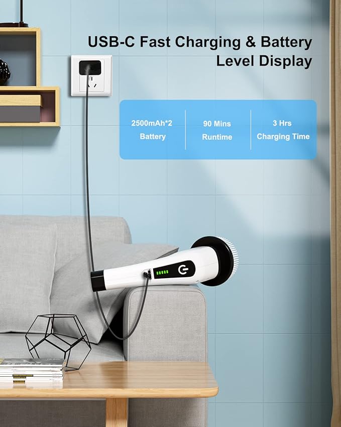 Leebein Electric Spin Scrubber, Cordless Cleaning Brush - Image 4