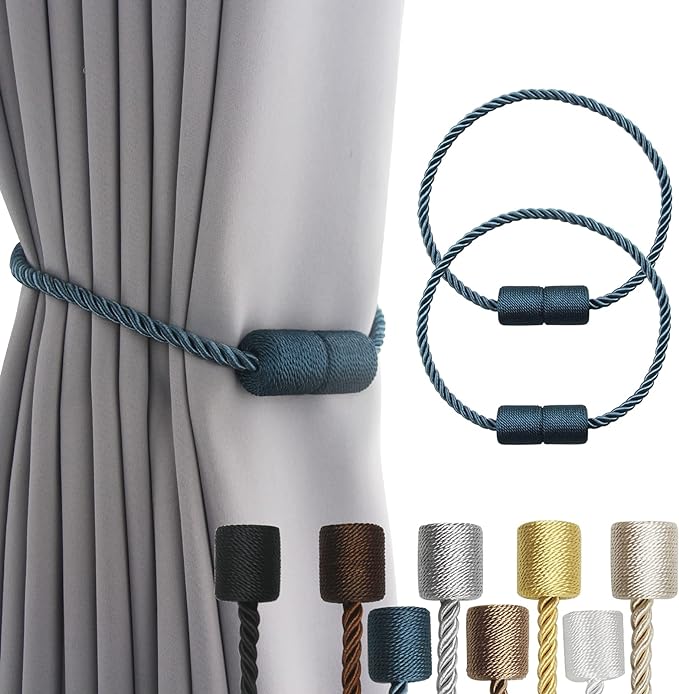 2 Pack Strong Magnetic Curtain Tiebacks Outdoor Elegant Decorative Tie Backs by CurtainTiebacks
