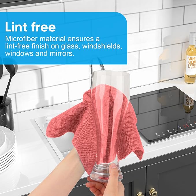 Microfiber Cleaning Cloth, 50 Sheets Shop Towels Commercial Grade Washcloths - Image 4