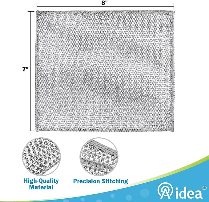 AIDEA Non Scratch Wire Dishcloth 24PK, Wire Dishwashing Rag - Image 4
