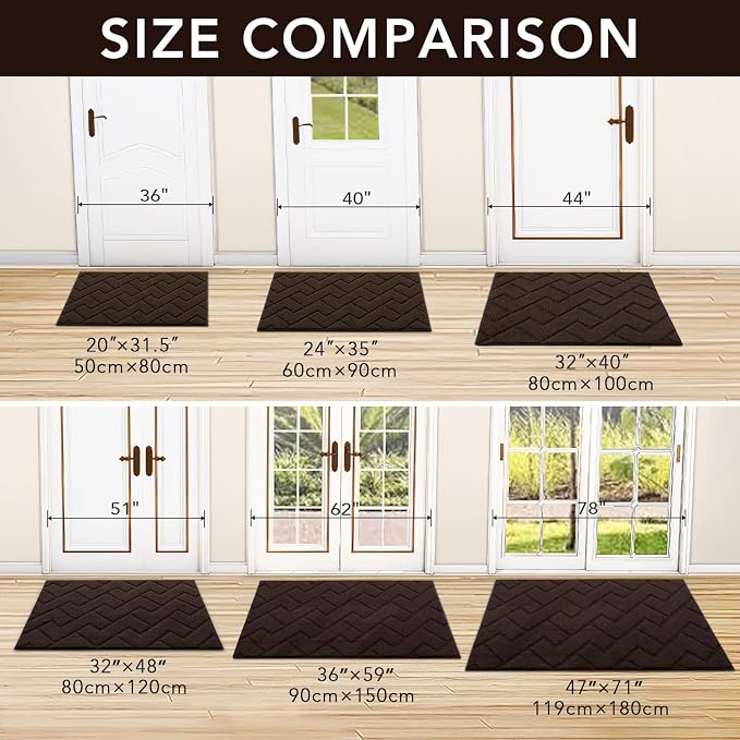 hicorfe Front Door Mat Outside Entrance, Stain and Fade Resistant, Non Slip - Image 5