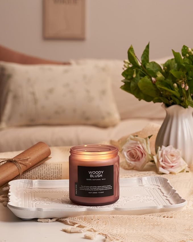 M&SENSE Rose Oudwood Scented Candle, 11.6oz 70 Hours Natural Soy Wax Long - Image 6