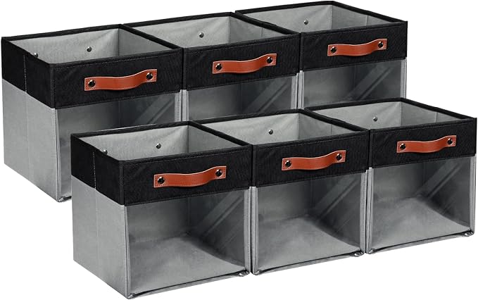HNZIGE Cube Storage Bins 11 x 11, Fabric Cubes Storage Bins 11x11 Clear Storage by HNZIGE