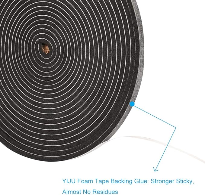 2 Rolls Weather Stripping, 1/4 Inch Wide X 1/8 Inch Thick Foam Seal Tape High - Image 5