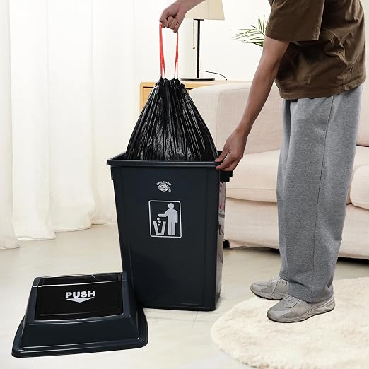 18 Gallon Grey Commercial Trash Can - Image 4
