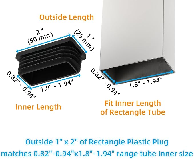 Furnigear Plastic Plugs Tubing End Cap Chair End Caps Outside Bottom Tubing - Image 2