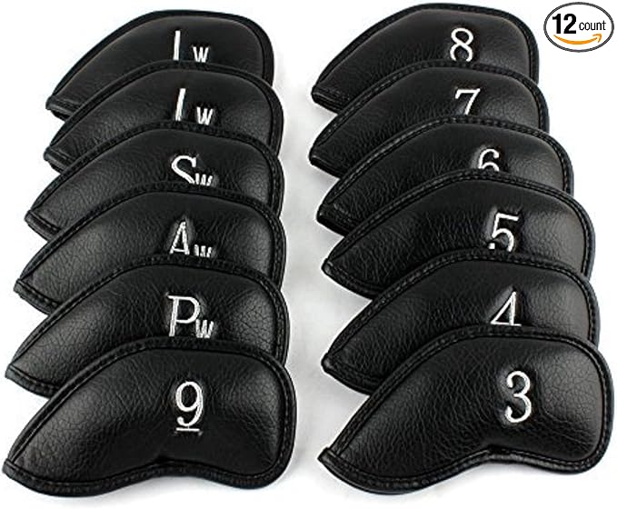 CRAFTSMAN GOLF 12pcs or 1pc Thick Synthetic Leather Golf Iron Head Covers Set by CRAFTSMANGOLF