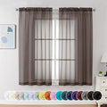 Chyhomenyc Chocolate Brown Sheer Curtains 54 Inch Long 2 Panels, Light by Chyhomenyc