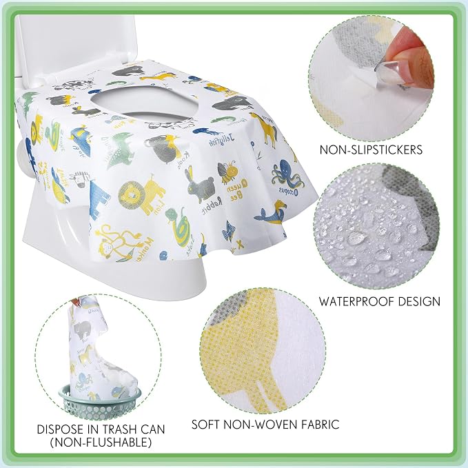 50 Packs Disposable Toilet Seat Covers Extra Large Individually Wrapped - Image 3