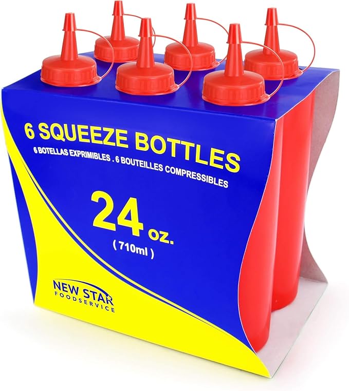New Star Foodservice 26375 Squeeze Bottles, 24 oz by NewStarFoodservice