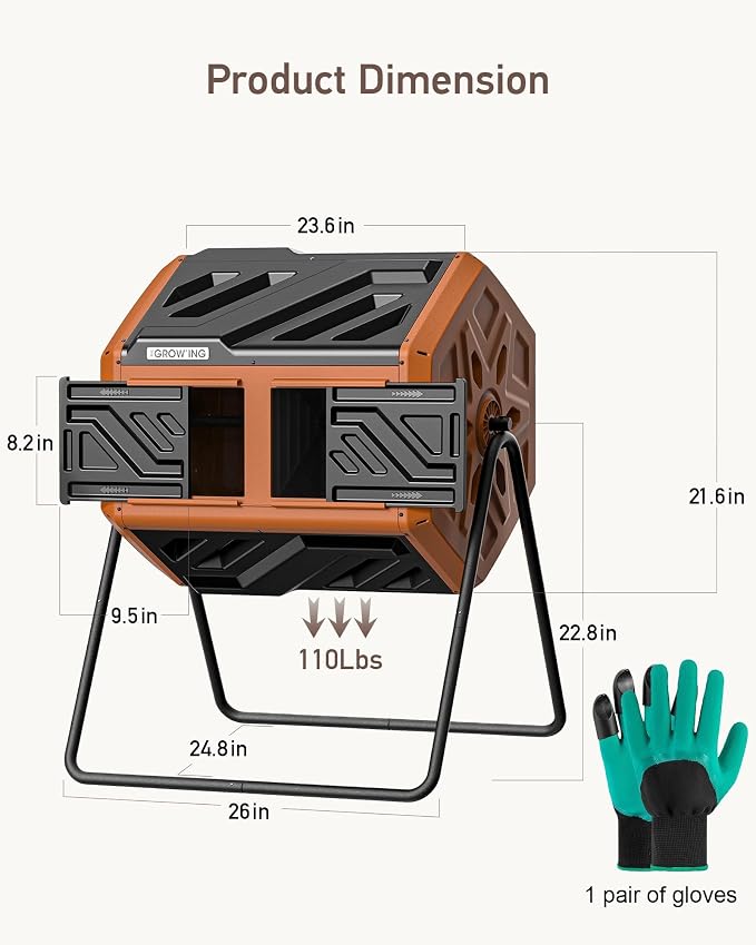 THEGROW'ING Updated 43 Gallon Outdoor Compost Bin. - Image 6