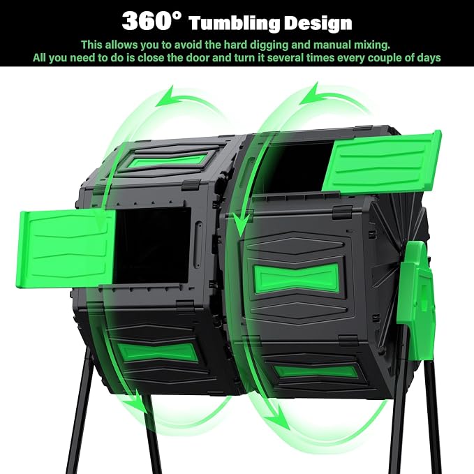 Compost Tumbler, Easy Assemble & Efficient Outdoor Compost Bin, 45 Gallon/170 - Image 5