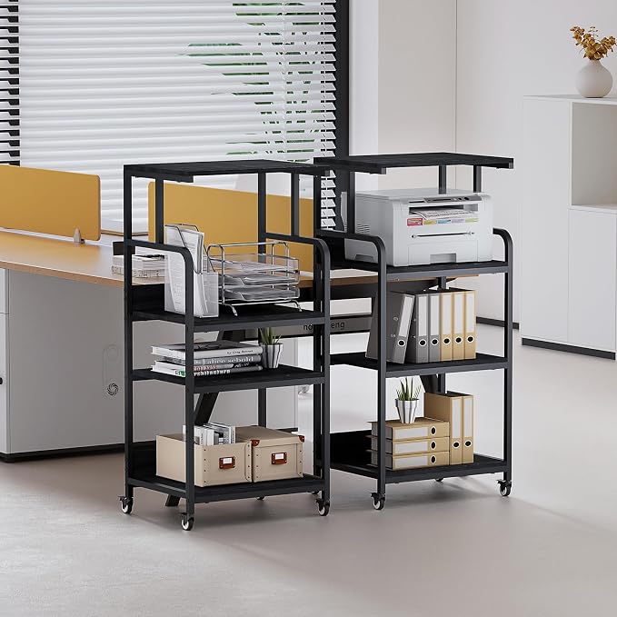 4 Tier Printer Stand with Storage Shelf, Large Tall Printer Table - Image 7