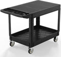 Utility Cart on Wheels, Heavy Duty Large Flat Top Rolling Service Cart by WanmwillToolOrganizer