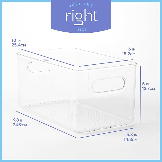 Plastic Food Storage 2 Pack Clear Container Bin - Image 3
