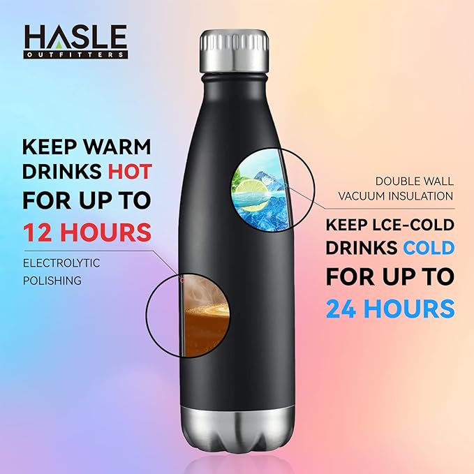 HASLE OUTFITTERS 17oz Stainless Steel Water Bottles, Vacuum Insulated Water - Image 4