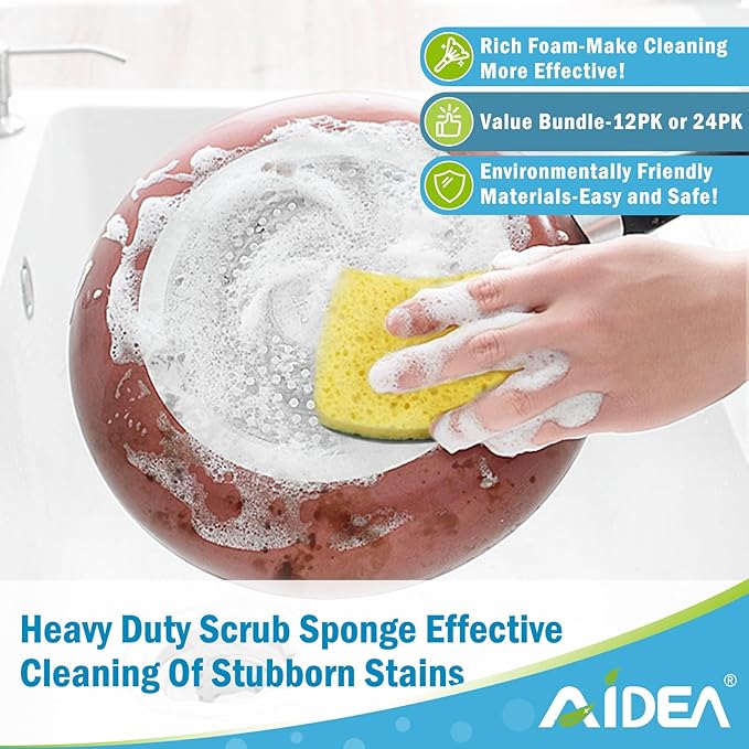 AIDEA Sponges Heavy Duty-12Count, Sponges Kitchen, Sponge - Image 5