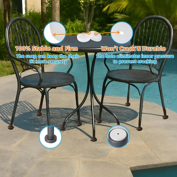 Wrought Iron Patio Furniture Feet Caps - Image 6