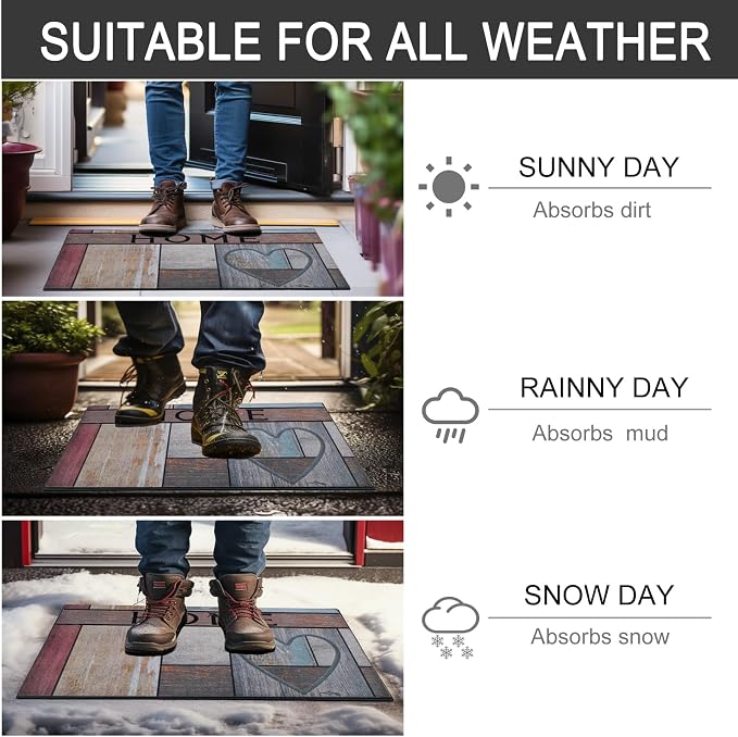 CHICHIC Welcome Door Mat 18x 30 Inch Front Doormat Outdoors - Image 6
