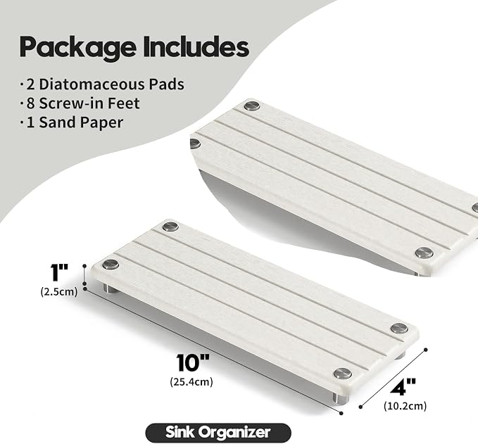 2 Pack Fast Drying Water Absorbing Diatomite Stone Mat Tray - Image 4