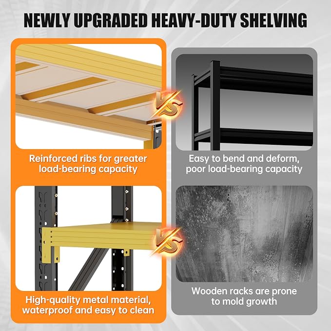 4000LBS Storage Shelves Heavy Duty, 4 Tier Adjustable Shelf, Garage Storage - Image 5