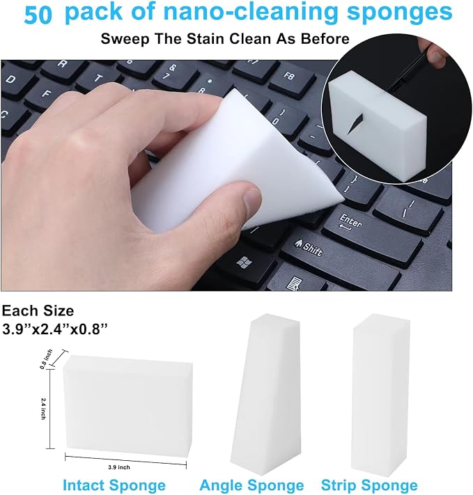 2X Density Magic Sponge Eraser, 50 Pack Multi-Functional Household Cleaning - Image 2