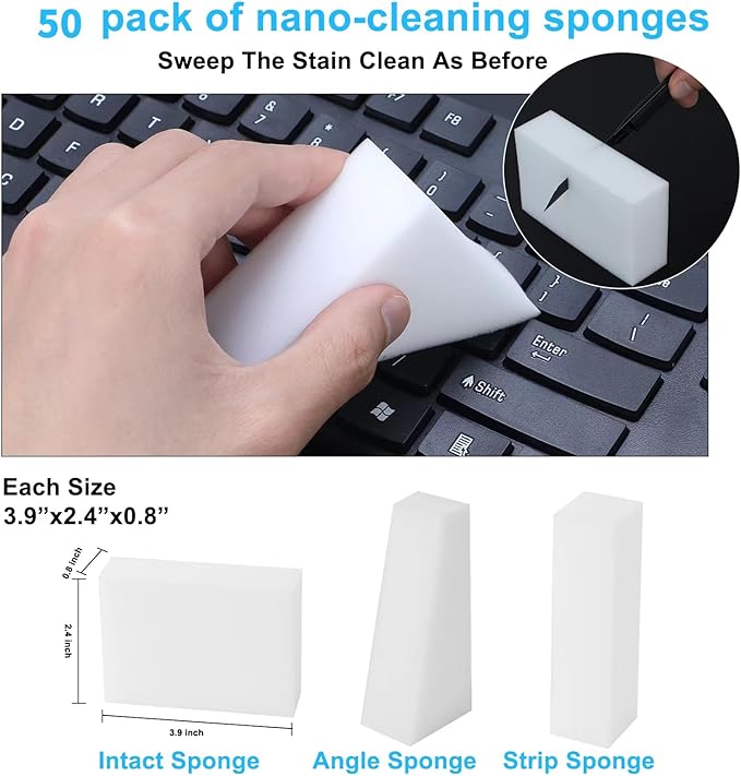 50 Pack Magic Sponge Eraser, Extra Thick and Long Lasting Melamine Cleaning - Image 2