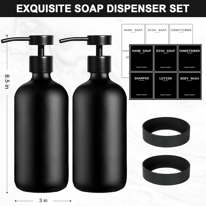 Black Glass Soap Dispenser - Image 2
