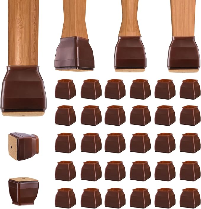 BALEINE 32 Pack Silicone Chair Leg Floor Protectors, Stool Leg Protectors Cap by BALEINE