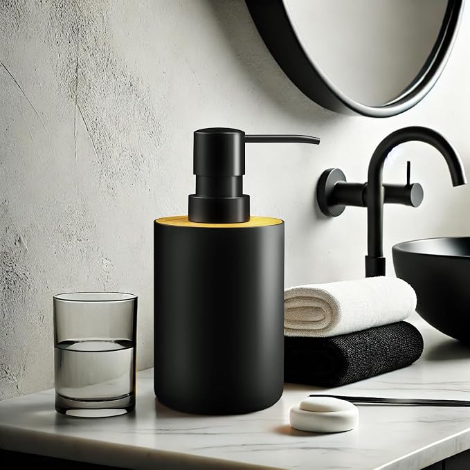 Soap Dispenser for Bathroom and Kitchen, 12oz Modern Minimalist Style Plastic - Image 3