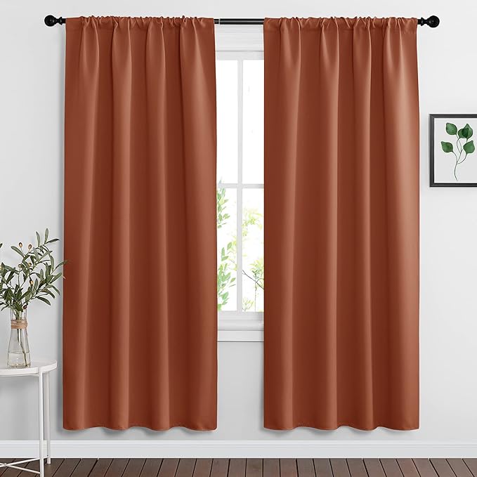RYB HOME Blackout Curtains for Living Room, All Lights Blocking Rod Pocket by RYBHOME