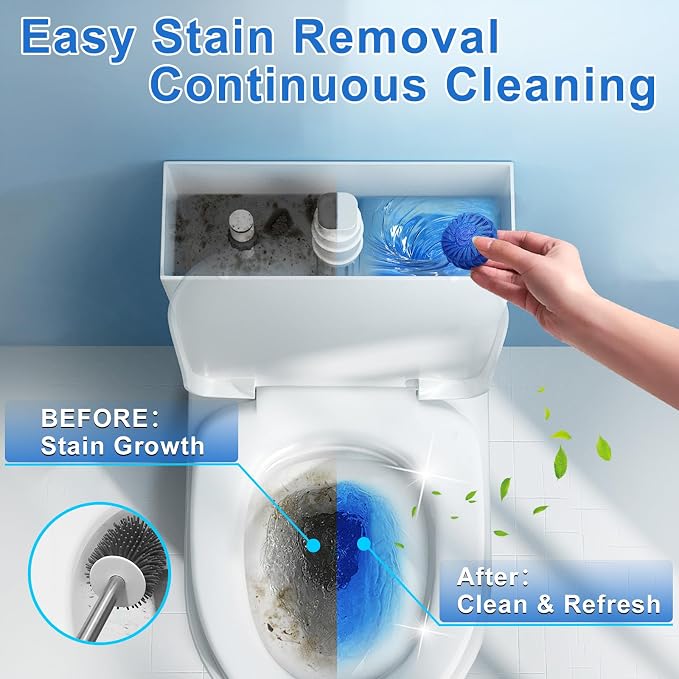 Toilet Bowl Cleaner Tablets 32 Packs-85oz, Ultra-Clean Blue Cleaners - Image 5