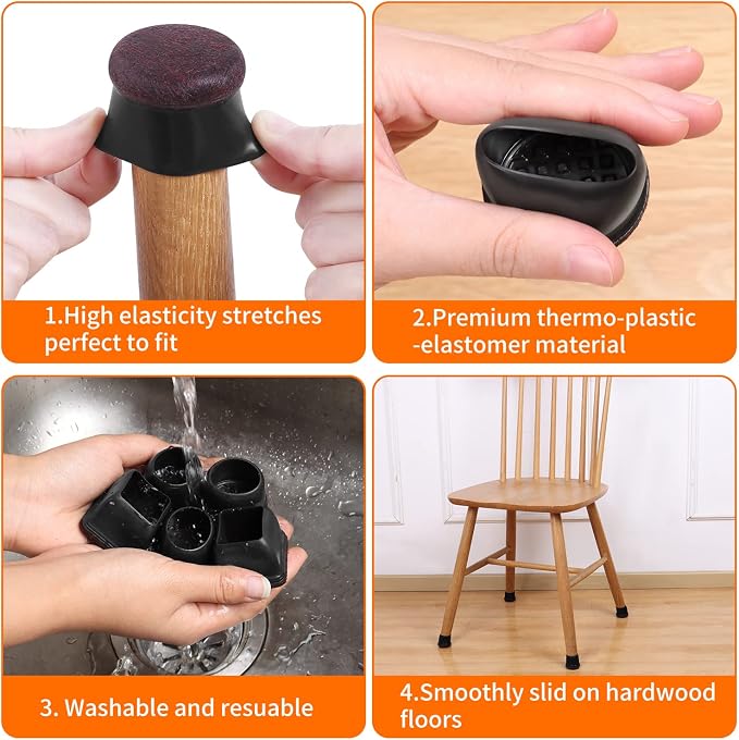 Ezprotekt 24 Pcs Round Silicone Chair Leg Floor Protectors - Image 5