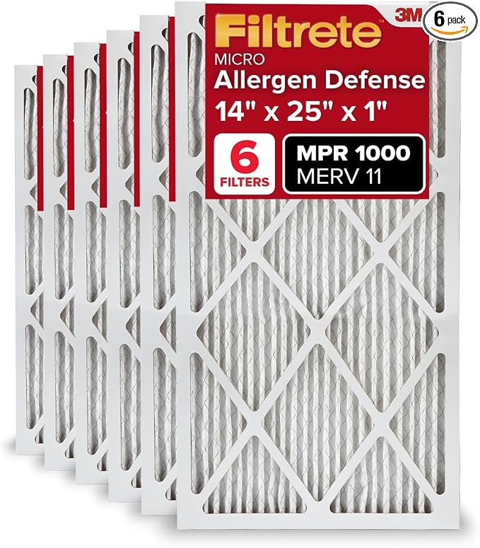 Filtrete 14x25x1 AC Furnace Air Filter, MERV 11, MPR 1000, Micro Allergen by Filtrete