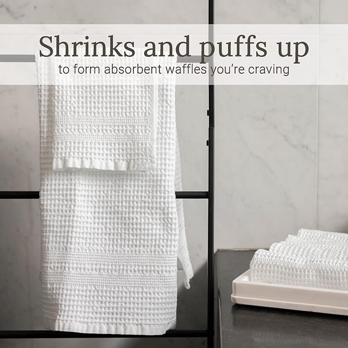 GILDEN TREE Waffle Towel Set Quick Dry Thin | 2 Bath Towels | 2 Hand Towels | 2 - Image 3