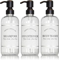Clear Refillable Shampoo, Conditioner, and Body Wash Bottles by ArtanisHome