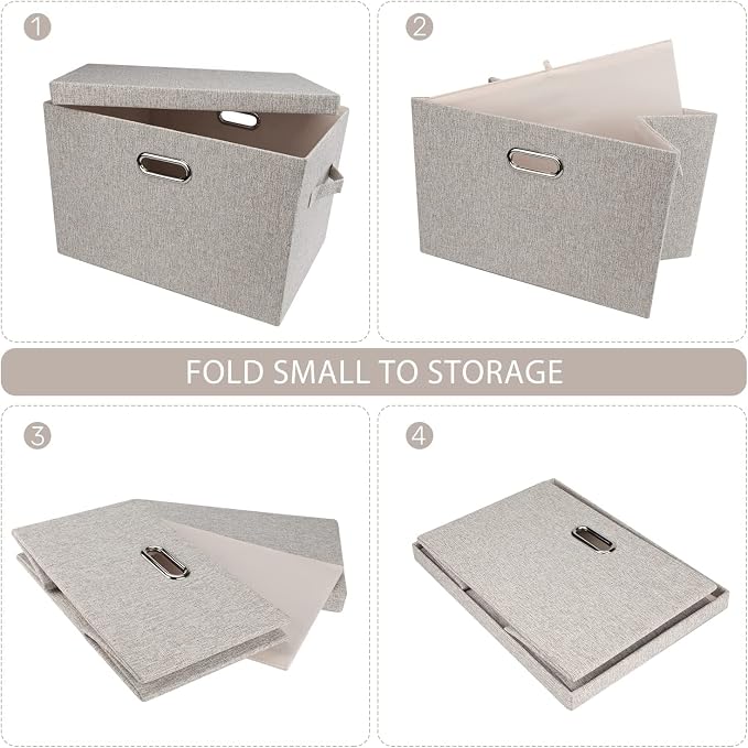 Large 17" 36 Quart Collapsible Stackable Storage Bins - Image 5