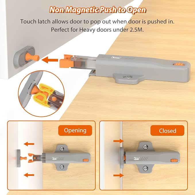 Jiayi Strong Heavy Duty Push Latch, Non-Magnetic RV Hidden Door Cabinet Latches - Image 8