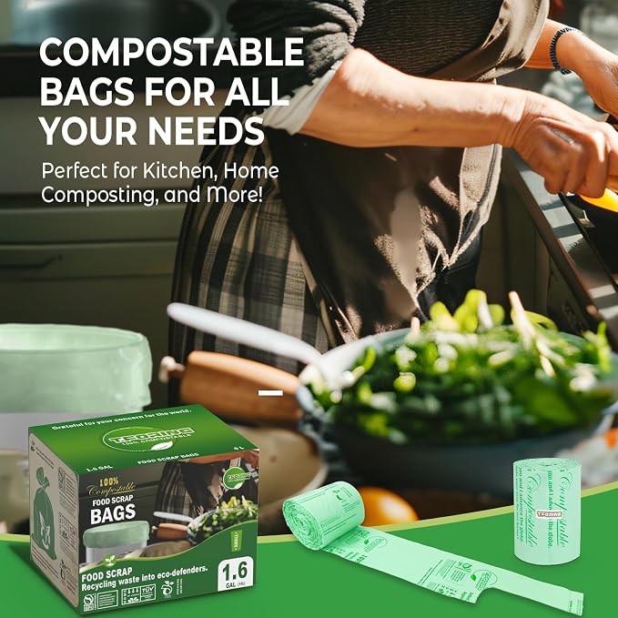 1.6 Gallon Handle Tie Compostable Food Scrap Bags - Image 7