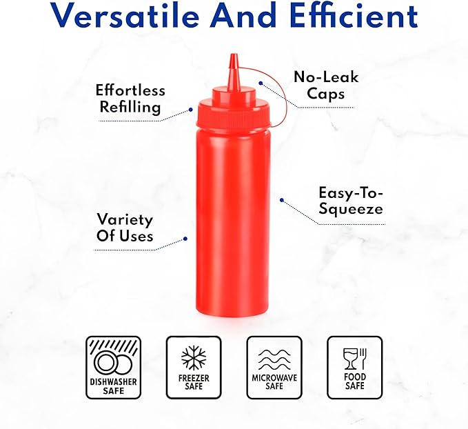 New Star Foodservice 26238 Squeeze Bottles, Wide Mouth, 24 oz - Image 7