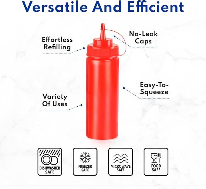 New Star Foodservice Squeeze Bottles, Wide Mouth, 32 oz - Image 7