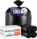 Delxo 55-60 Gallon Black Trash Bags, Durable & Puncture-Resistant Plastic by Delxo