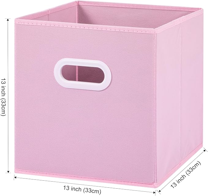Stero Fabric Storage Cubes Bins, 13 inch Fun Colored Foldable Storage Baskets - Image 2