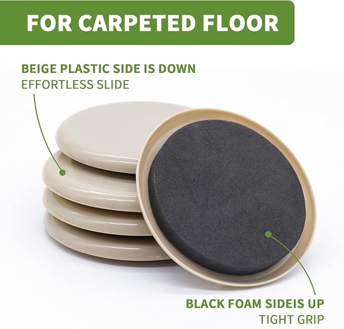 Furniture Sliders for Carpet 16PCS - Image 4