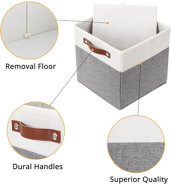 DULLEMELO Storage Cubes 12 inch, Collapsible Sturdy Cube Storage Bins - Image 5