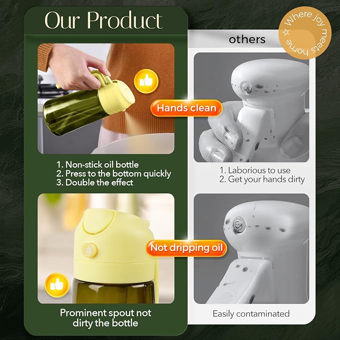 YARRAMATE 16oz/470ml Light-Blocking Dark Oil Sprayer - Image 7